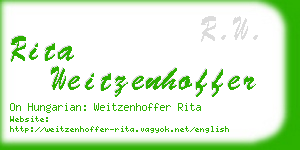 rita weitzenhoffer business card